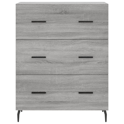 Hoge Kast 69,5X34X180 Cm Bewerkt Hout Eikenkleurig Grijs sonoma
