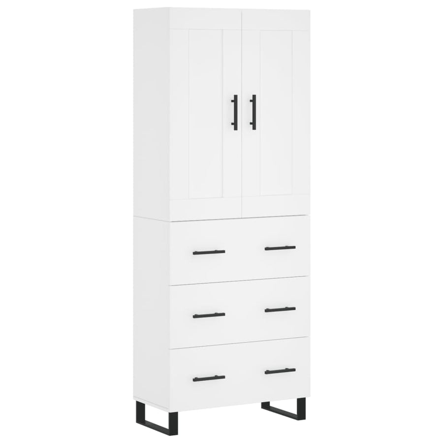 Hoge Kast 69,5X34X180 Cm Bewerkt Hout Wit