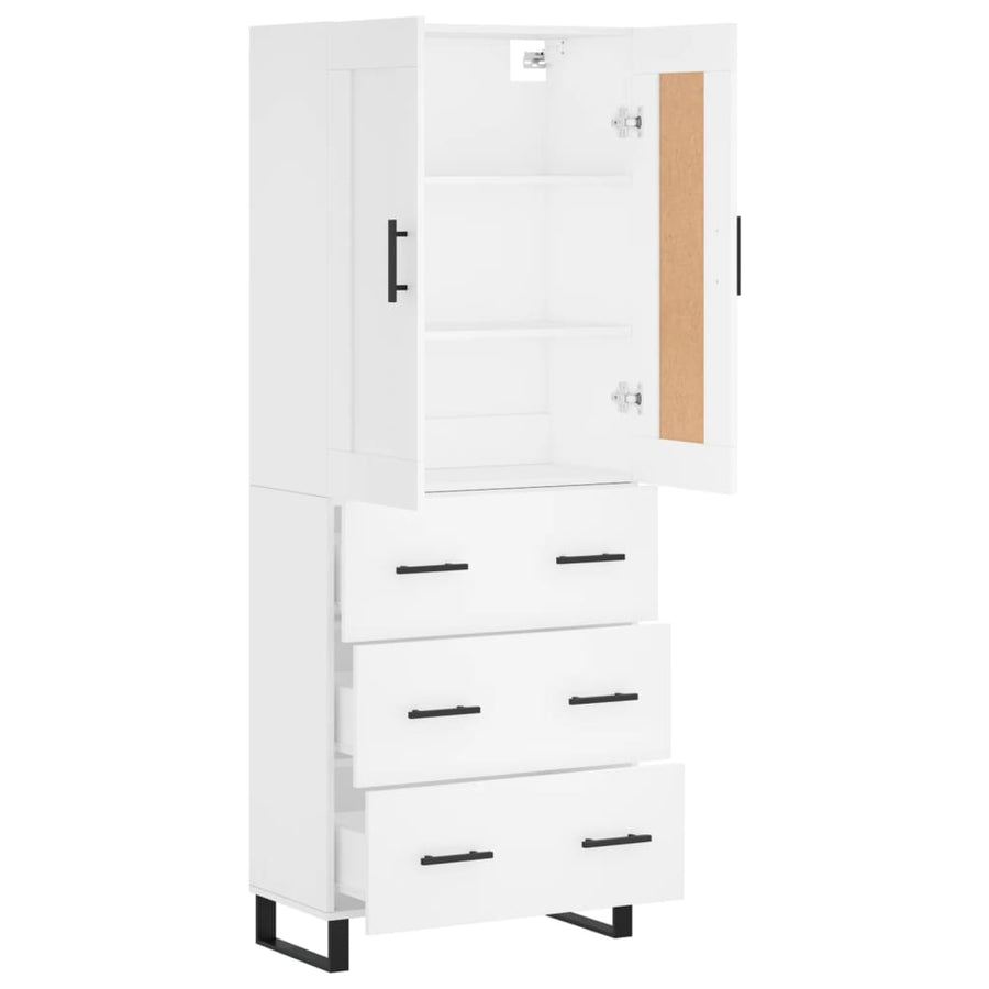 Hoge Kast 69,5X34X180 Cm Bewerkt Hout Wit