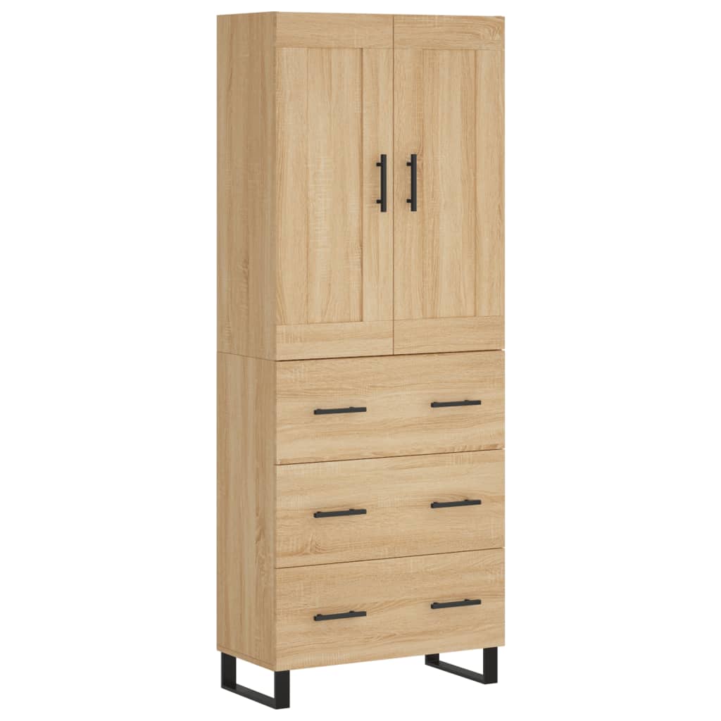 Hoge kast 69,5x34x180 cm bewerkt hout sonoma eikenkleurig