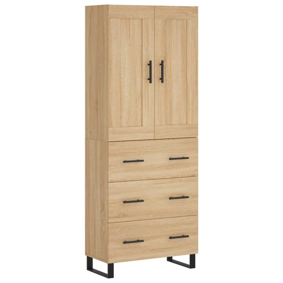 Hoge kast 69,5x34x180 cm bewerkt hout sonoma eikenkleurig