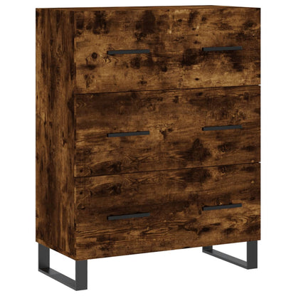 Hoge kast 69,5x34x180 cm bewerkt hout gerookt eikenkleurig
