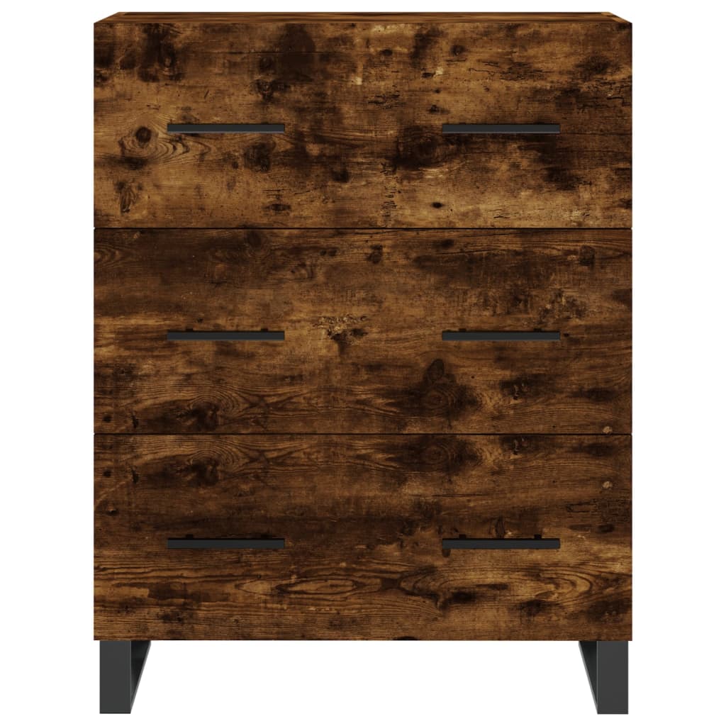 Hoge kast 69,5x34x180 cm bewerkt hout gerookt eikenkleurig