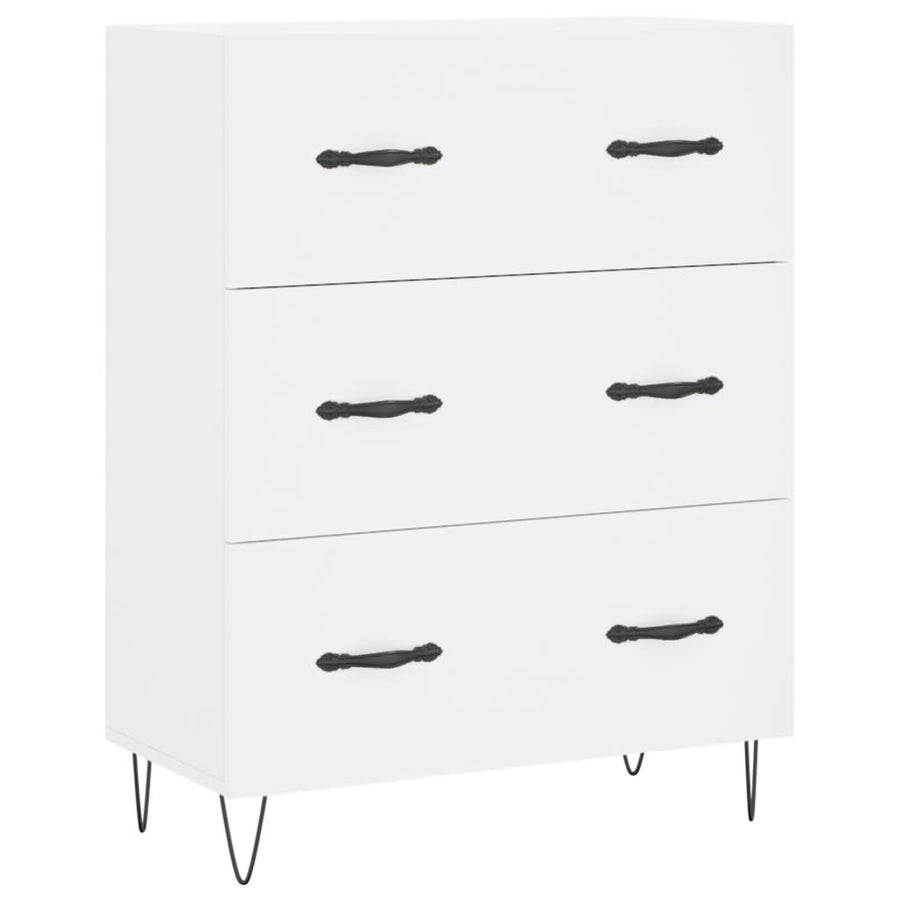 Hoge kast 69,5x34x180 cm bewerkt hout wit