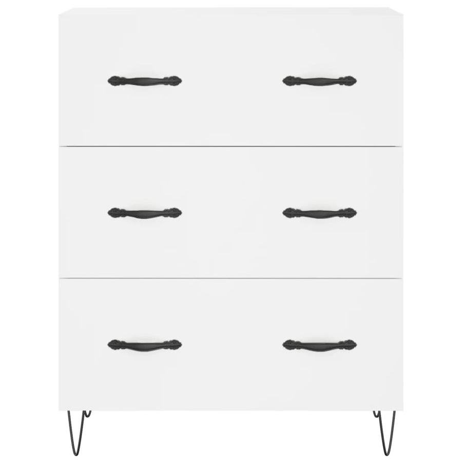 Hoge kast 69,5x34x180 cm bewerkt hout wit
