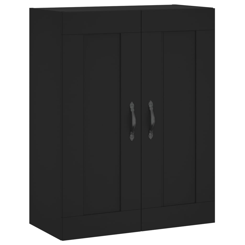 Hoge kast 69,5x34x180 cm bewerkt hout zwart