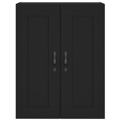 Hoge kast 69,5x34x180 cm bewerkt hout zwart