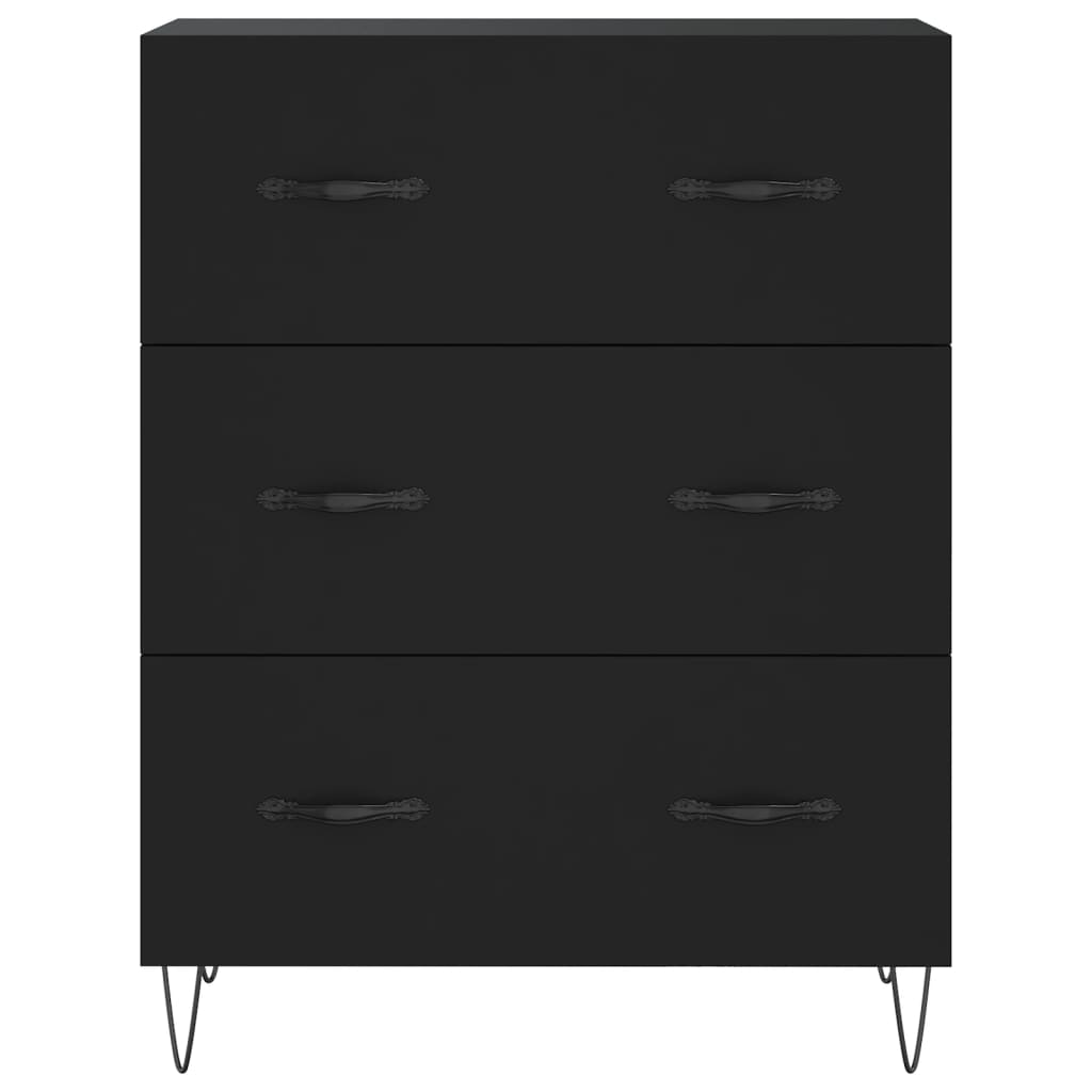 Hoge kast 69,5x34x180 cm bewerkt hout zwart