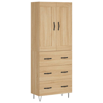 Hoge Kast 69,5X34X180 Cm Bewerkt Hout Kleurig Sonoma eiken