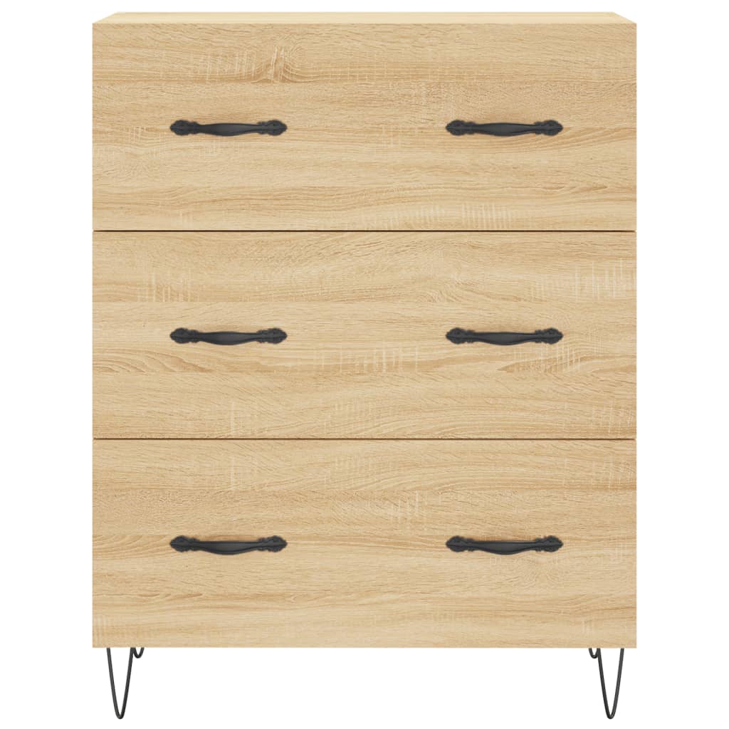 Hoge Kast 69,5X34X180 Cm Bewerkt Hout Kleurig Sonoma eiken