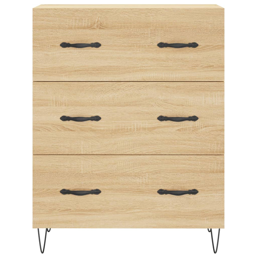 Hoge Kast 69,5X34X180 Cm Bewerkt Hout Kleurig Sonoma eiken