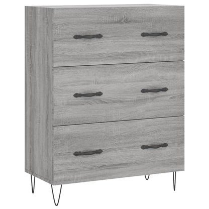 Hoge kast 69,5x34x180 cm bewerkt hout grijs sonoma eikenkleurig