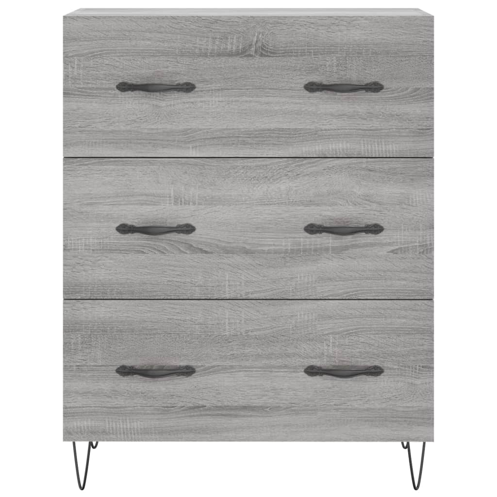 Hoge kast 69,5x34x180 cm bewerkt hout grijs sonoma eikenkleurig