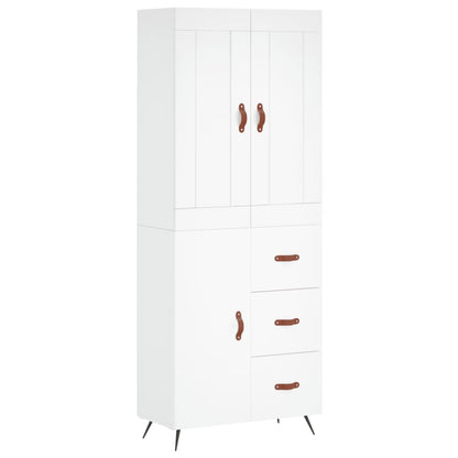 Hoge Kast 69,5X34X180 Cm Bewerkt Hout Wit
