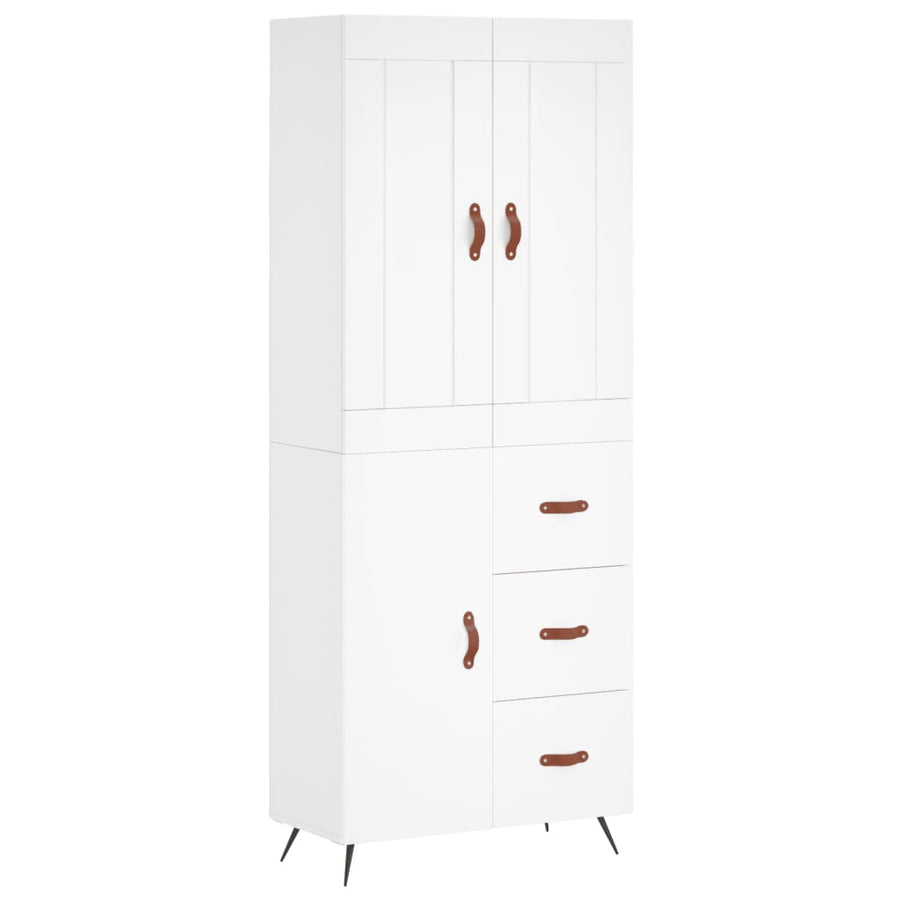 Hoge Kast 69,5X34X180 Cm Bewerkt Hout Wit