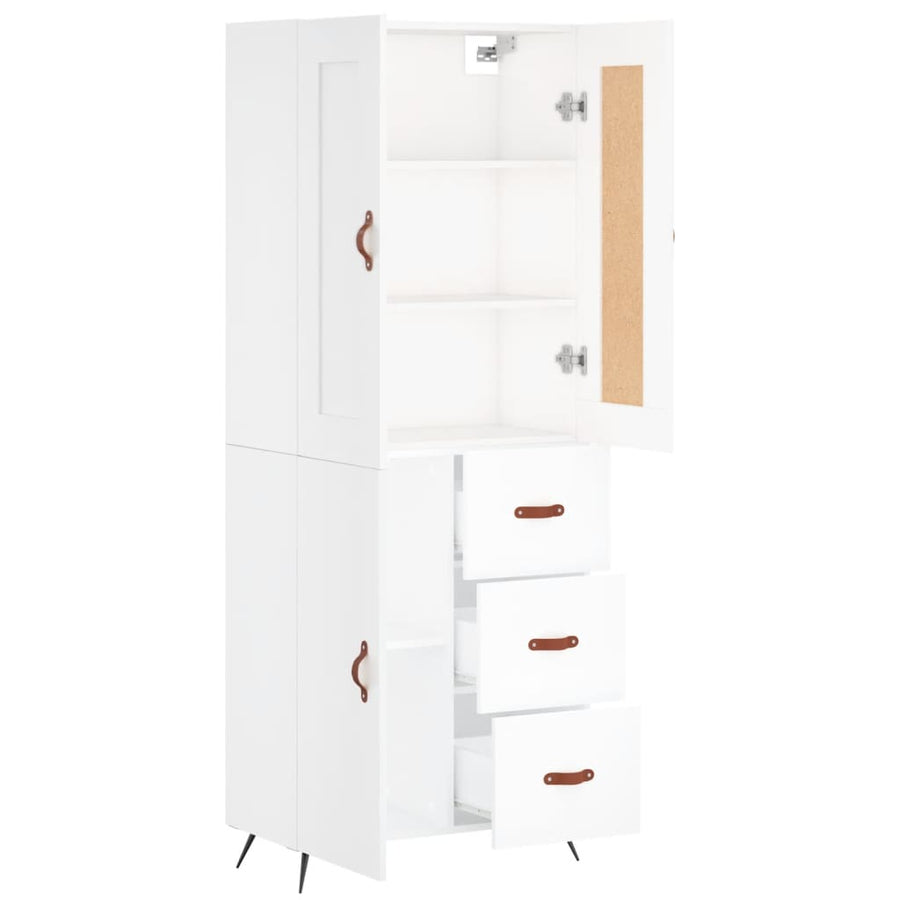 Hoge Kast 69,5X34X180 Cm Bewerkt Hout Wit