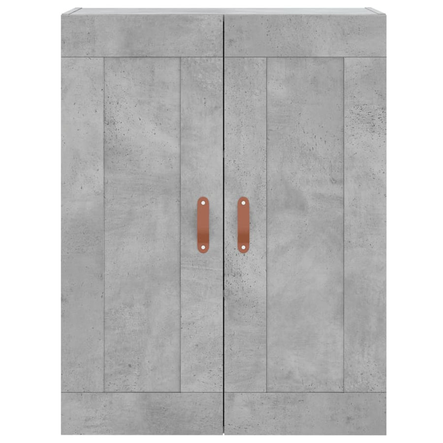 Hoge Kast 69,5X34X180 Cm Bewerkt Hout Betongrijs