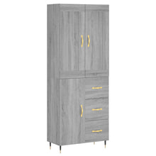 Hoge kast 69,5x34x180 cm bewerkt hout grijs sonoma eikenkleurig