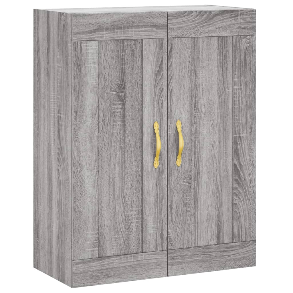 Hoge kast 69,5x34x180 cm bewerkt hout grijs sonoma eikenkleurig