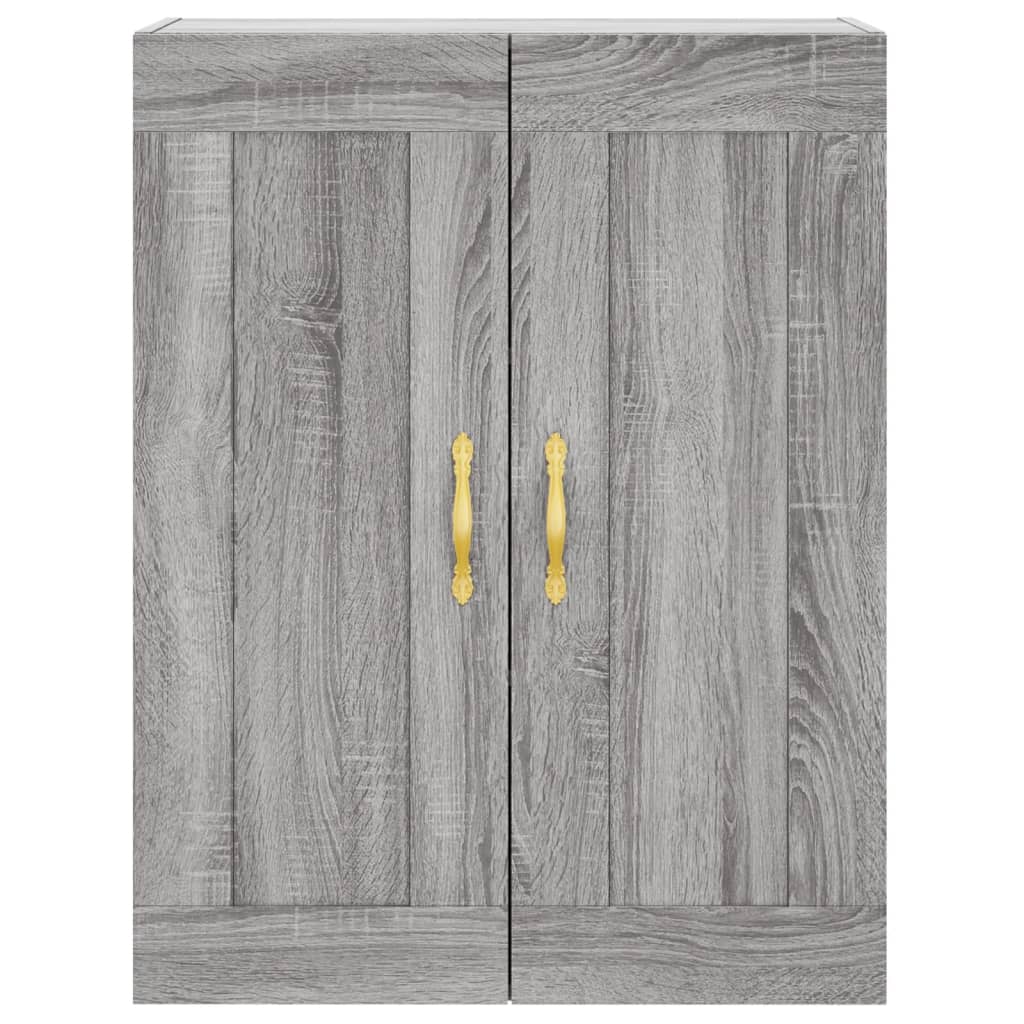 Hoge kast 69,5x34x180 cm bewerkt hout grijs sonoma eikenkleurig