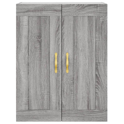 Hoge kast 69,5x34x180 cm bewerkt hout grijs sonoma eikenkleurig