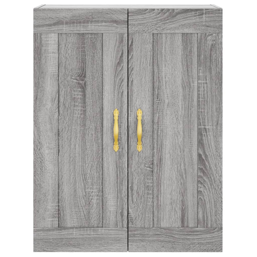 Hoge kast 69,5x34x180 cm bewerkt hout grijs sonoma eikenkleurig