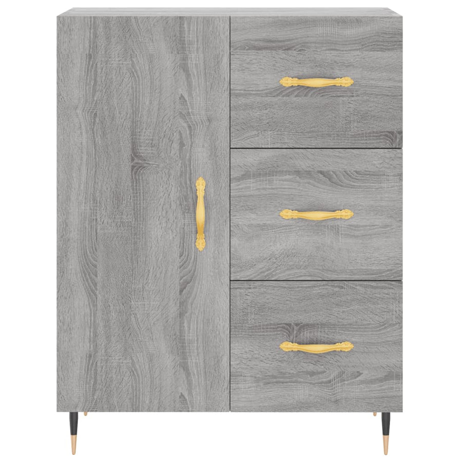 Hoge kast 69,5x34x180 cm bewerkt hout grijs sonoma eikenkleurig