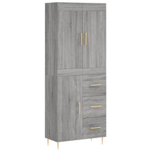 Hoge Kast 69,5X34X180 Cm Bewerkt Hout Eikenkleurig Grijs sonoma