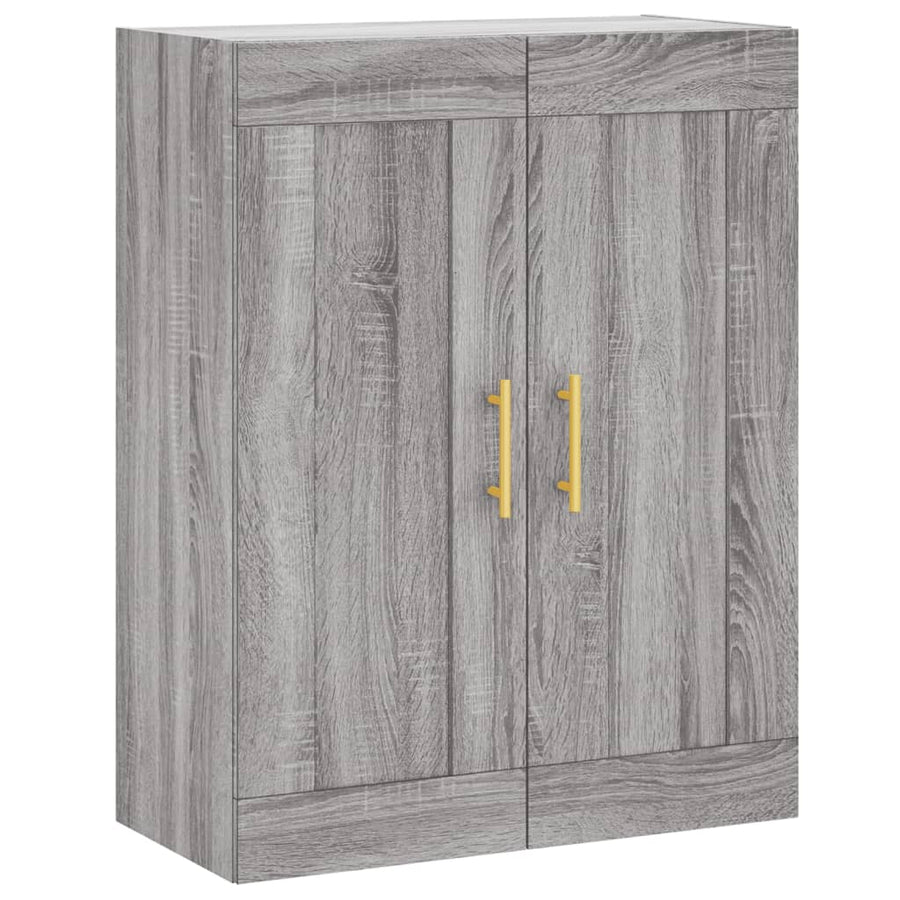 Hoge Kast 69,5X34X180 Cm Bewerkt Hout Eikenkleurig Grijs sonoma