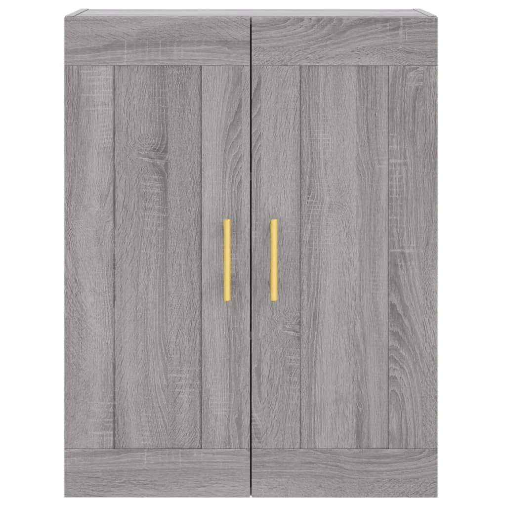 Hoge Kast 69,5X34X180 Cm Bewerkt Hout Eikenkleurig Grijs sonoma