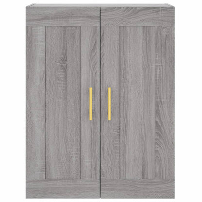 Hoge Kast 69,5X34X180 Cm Bewerkt Hout Eikenkleurig Grijs sonoma