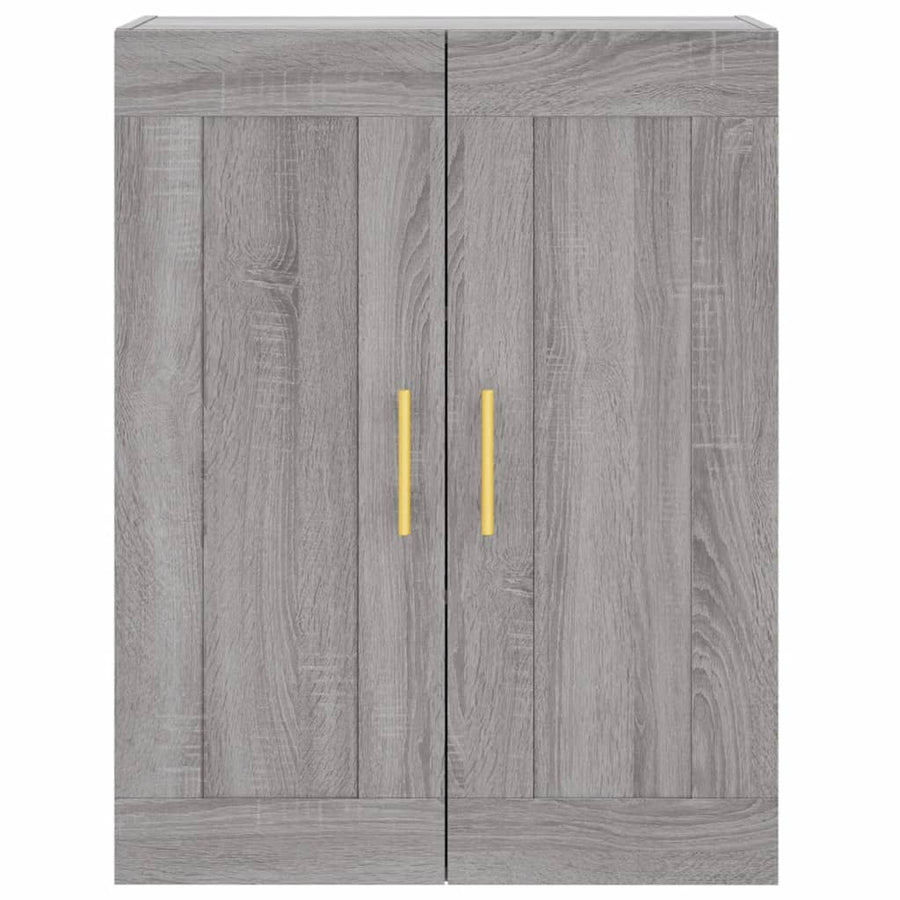 Hoge Kast 69,5X34X180 Cm Bewerkt Hout Eikenkleurig Grijs sonoma