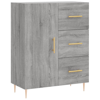Hoge Kast 69,5X34X180 Cm Bewerkt Hout Eikenkleurig Grijs sonoma