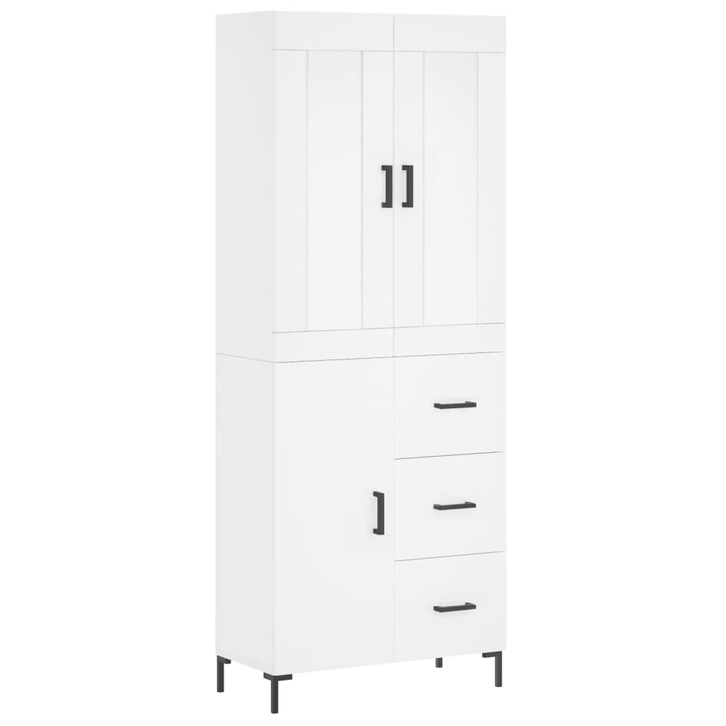 Hoge Kast 69,5X34X180 Cm Bewerkt Hout Wit