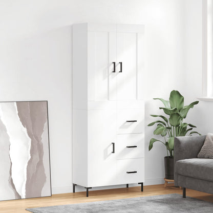 Hoge Kast 69,5X34X180 Cm Bewerkt Hout Wit