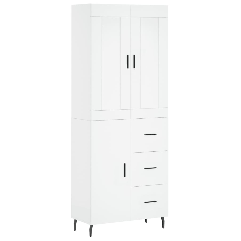 Hoge Kast 69,5X34X180 Cm Bewerkt Hout Wit