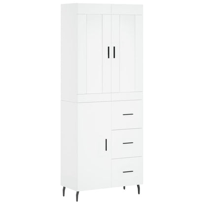 Hoge Kast 69,5X34X180 Cm Bewerkt Hout Wit