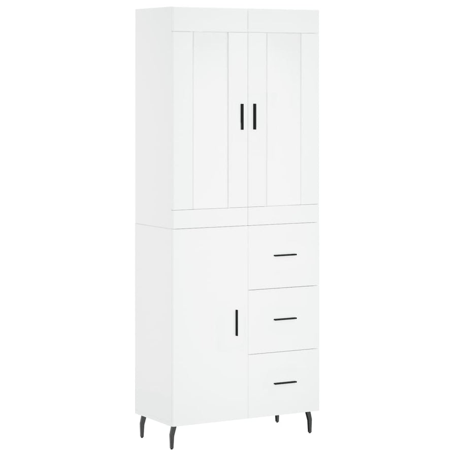 Hoge Kast 69,5X34X180 Cm Bewerkt Hout Wit