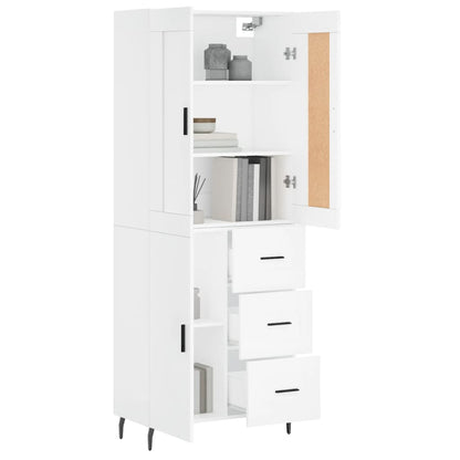 Hoge Kast 69,5X34X180 Cm Bewerkt Hout Wit