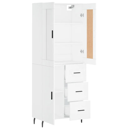 Hoge Kast 69,5X34X180 Cm Bewerkt Hout Wit
