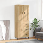 Hoge kast 69,5x34x180 cm bewerkt hout sonoma eiken
