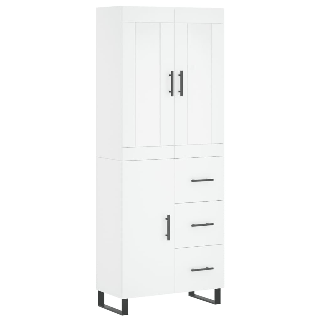 Hoge Kast 69,5X34X180 Cm Bewerkt Hout Wit