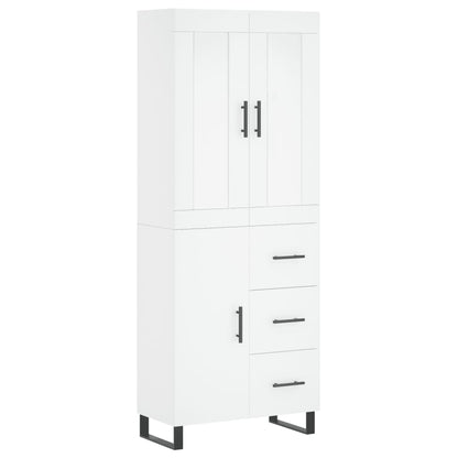 Hoge Kast 69,5X34X180 Cm Bewerkt Hout Wit