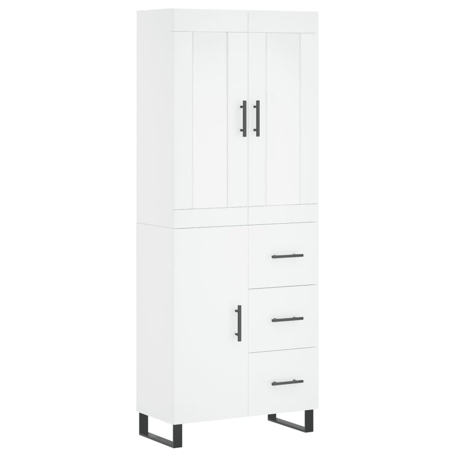 Hoge Kast 69,5X34X180 Cm Bewerkt Hout Wit