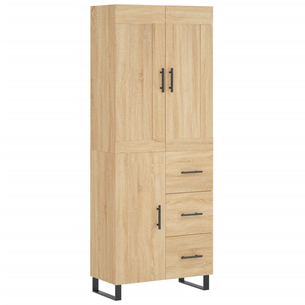 Hoge kast 69,5x34x180 cm bewerkt hout sonoma eikenkleurig