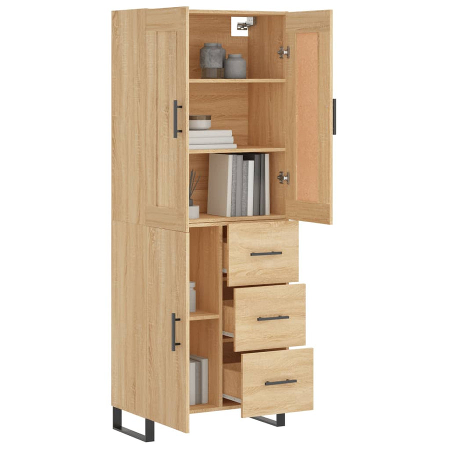 Hoge kast 69,5x34x180 cm bewerkt hout sonoma eikenkleurig