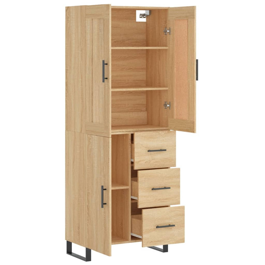 Hoge kast 69,5x34x180 cm bewerkt hout sonoma eikenkleurig