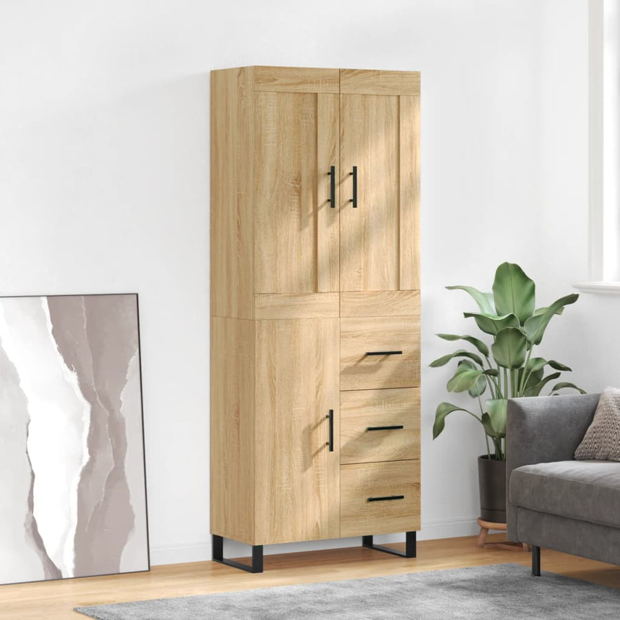 Hoge kast 69,5x34x180 cm bewerkt hout sonoma eikenkleurig