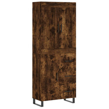 Hoge Kast 69,5X34X180 Cm Bewerkt Hout Kleurig Gerookt eiken