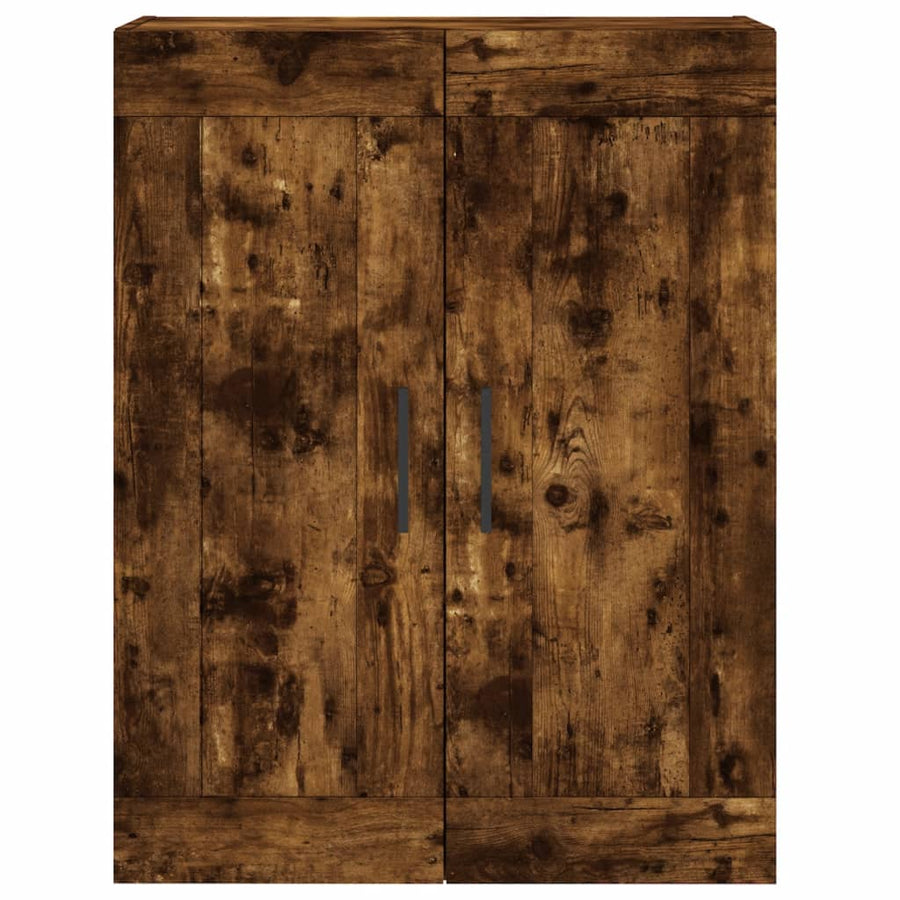 Hoge Kast 69,5X34X180 Cm Bewerkt Hout Kleurig Gerookt eiken